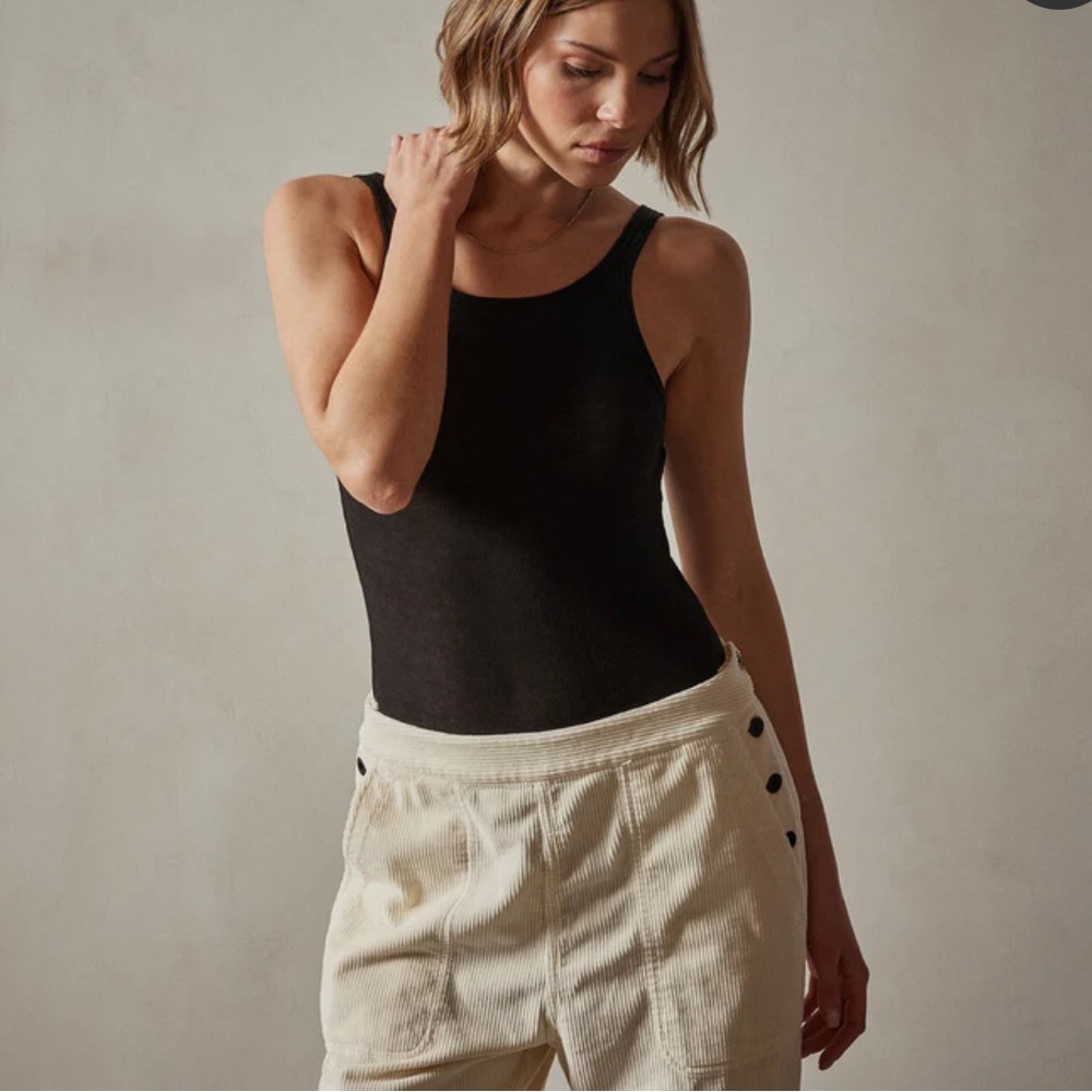 JAMES PERSE | Cotton Cashmere Blend Ribbed Tank | Size 1 (small) | Black